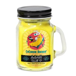 Beamer Beamer Candle Co. - Cocanna Banana Candle C Sweet Banana & Coconut Scent C Banana, Coconut, Vanilla - Odor Eliminating - High Fragrance - Small 4oz Mason Jar - 22 Hour Burn Time