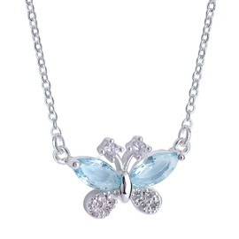 LuckyLy Set de Joyería para Mujer Mariposas con Baño de Plata, Cristal y Zirconia Cúbica, Juego de Collar y Aretes Mujer – Accesorios Ideales como Regalos para Mujer Cumpleaños y Regalos para Mamá, Modelo Gina