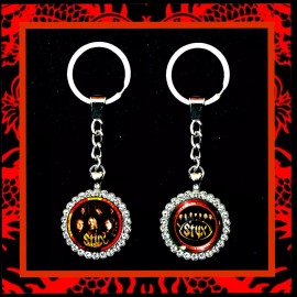STYX BAND COME SAIL AWAY SET OF TWO RHINESTONES KEYCHAINS