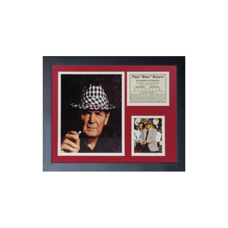 Legends Never Die "Paul 'Bear' Bryant Hat" Framed Photo Collage,