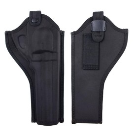 ProWildGear Tactical Universal Oxford Revolver Holster, Snap Strap and Belt Loop, Short & Long Style, Fits Most Revolvers (Black-Long)