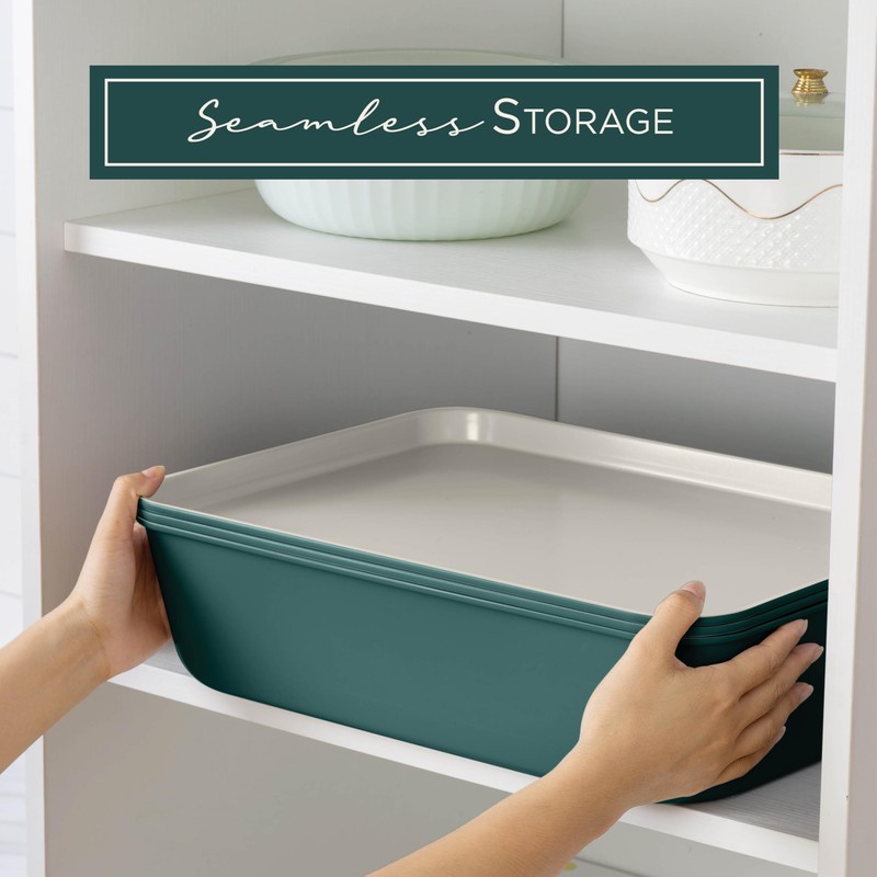 Country Kitchen Nonstick Stackable Bakeware Set - Deluxe Heavy Duty,