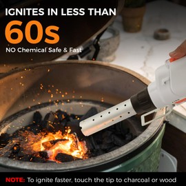 LIGO Cordless Fire Starter, 20V Charcoal Starter and Lighter, Chemical Free Heated Air with Blowing Fuction, Included 4.0Ah Battery, for Charcoal, BBQ, Grill