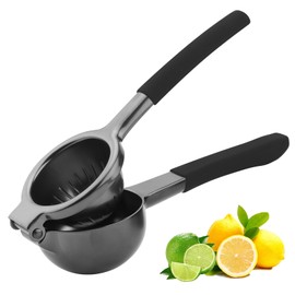 Lemon Squeezer,304 Stainless Steel Citrus Press Juicer,Non-Slip Grip Design Manual Juicer,Heavy Duty Manual Citrus Press Juicer & Lime Squeezer-Grey & BLack