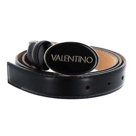VALENTINO Block Plaque Buckle Belt W85 Nero/Oro - Can be Shortened, Nero / Oro