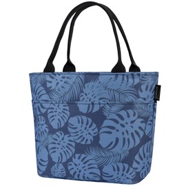 Aosbos Lunch Bag Insulated Lunch Bags for Women 10L Leak-Proof Lunch Tote Bag Reusable Cool Bag Lunch Box Thermal Cooler Handbag for Ladies Kids Adults Work Office School Beach Picnic, Banana Leaves