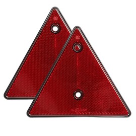 Woola Set of 2 Red Pendant Reflector Triangle Reflectors for Screws, Standard Rear Reflectors for Trailer Rear, Triangle Rear Reflector Right Left, Rear Light Hanger Triangle