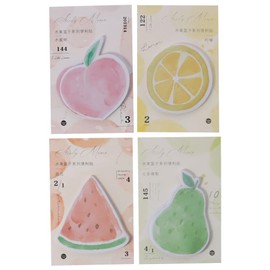 GetCoupon 4 Pads Cute Fruit Cartoon Sticky Notes, Kawaii Sticky Notes Funny Self-Stick Notes, for Home Office Working, 30 Sheets Per Pad