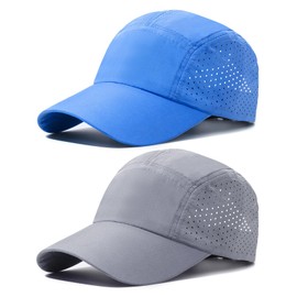 TAGVO Baseball Cap Herren Damen, 2 Stück UV-Schutz Schnell Trocknend Baseballkappe mit Atmungsaktivem Mesh, Verstellbar Leichte Faltbare Läuft Sport Cap, Alltäglicher Lässiger Sonnenhut für Draußen