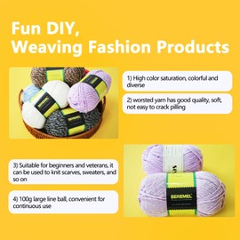 Seremel Cotton Acrylic Blended Colored Yarn, Soft Yarn Suitable for Sweaters, Scarves, and Hats,1 Pack Yarn 190 yds / 3.5 oz (Light Pink)