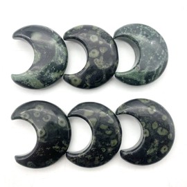 XUQULI Gemstones for Decoration Natural Peacock Eye Crystals Moon Shaped Polished Smooth Healing Crystals Room Decoration Meditation Quartz Aura Chakra Crystal