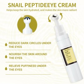 Snail Slime Eye Cream, Advanced Snail 96 Mucin Power Essence Eye Cream with Ball, Eye Cream Against Wrinkles and Dark Circles, Snail Mucin Moisturising Cream Eye Care, Dark Circles Removal, 17 ml