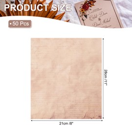 sourcing map 50 Sheets Vintage Paper, Parchment Paper Standard Printer Paper Double-Sided Old Aged Paper 11 x 8 Inch Kraft for Scrapbooking, Gift Wrapping, Certificates