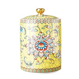 Bicuzat Enamel Ceramic Tea Caddy Tea Canister Tea Storage Container Tins Jar with Airtight Lid Water-proof Tank for Tea, Coffee, Herb, Sugar, Spice, Nuts