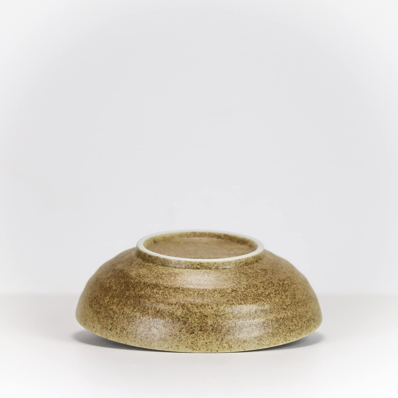 Sushisushi Glazed Stone Bowl Dark/Mid Brown 150×48mm (Japanese Made)