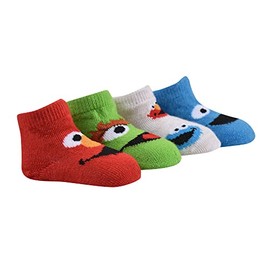 Sesame Street Baby Boys' Quarter Socks, Elmo Best Buds, 6-12 Months