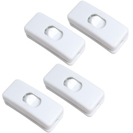 EXTRASTAR 4 x Rocker Switch Cable Switch 2 A 250 V Cable Switch 2 Pin White
