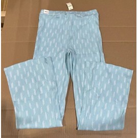 Aerie NWT Aerie Womens Hi-Rise Flare Light Blue Ribbed Pattern Flare Leggings - S