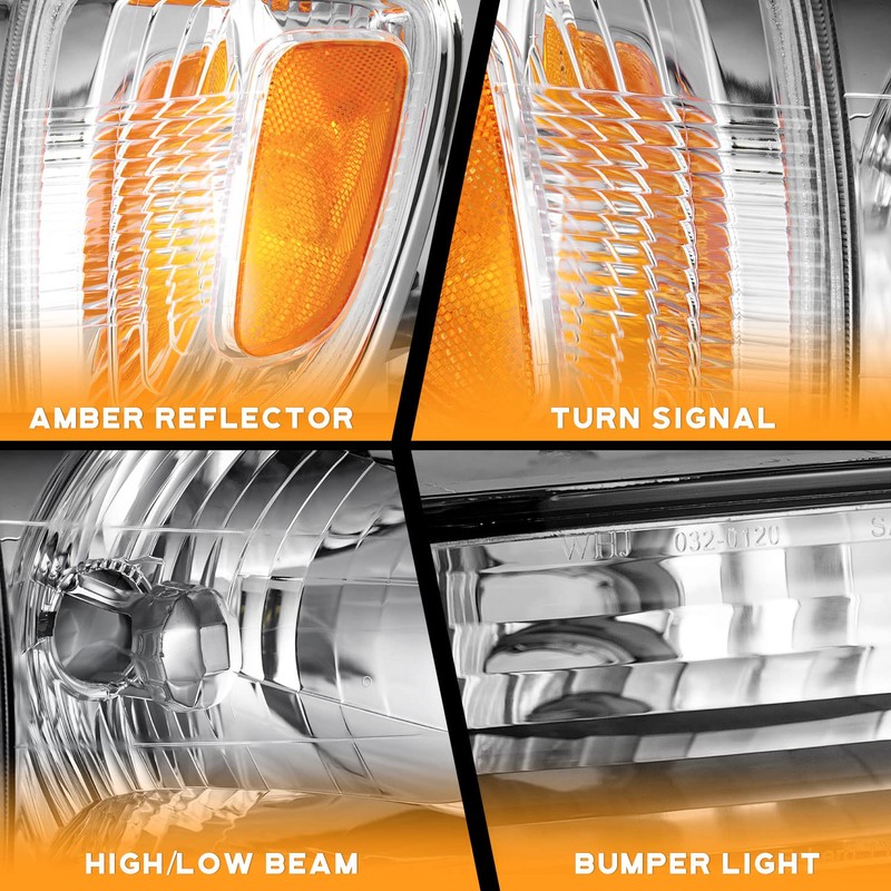 WEELMOTO for 2001-2004 Toyota Tacoma Headlights Assembly Replacement for 01