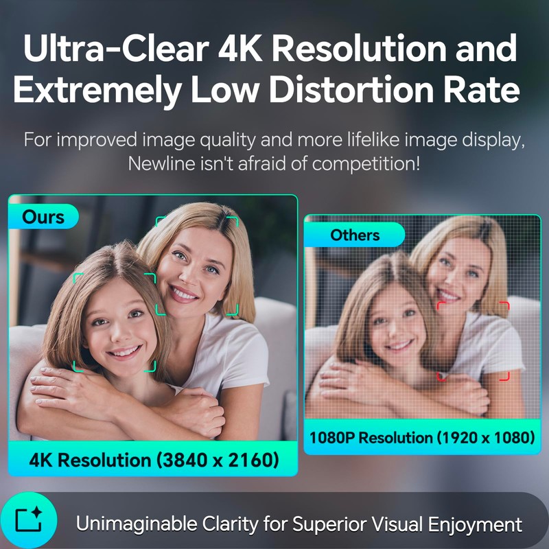 N newline 4k Webcam for PC with Microphone, 3 AI