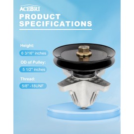 ACEBRI 618-06976 Spindle Assembly fit for Cub Cadet 618-06976A Deck Spindle 42 Inch for Mtd for Troy Bilt 918-06976 918-06976A Mower Deck Parts XT1-LT42 XT1-LT42 C XT2-LX42 Deck Spindle 2 Pack