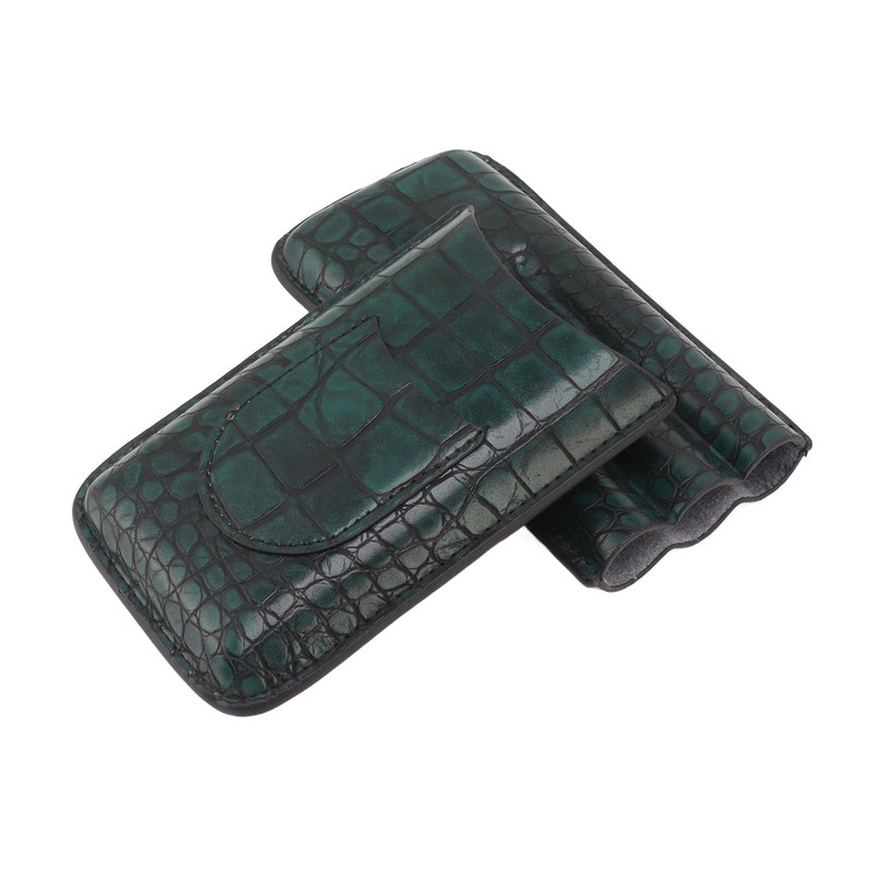 Artificial Leather Cigar Case Portable Lightweight Waterproof 3 Fingers Humidor