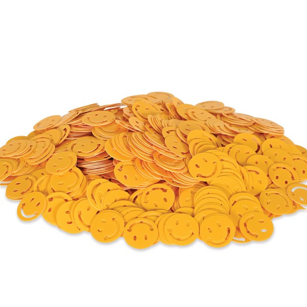 Beistle 3 Ounces Plastic Smile Faces Confetti For Retro Table
