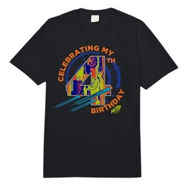 Nerf Birthday Celebrating My 4th Birthday Vintage Logo Comfort Colors Adult Heavyweight T-shirt