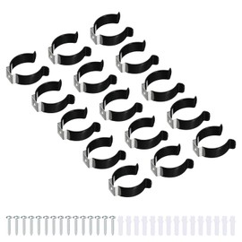 MECCANIXITY T10 U Clips Holder Bracket for LED Light Bulb Mounting Bracket Support Stainless Steel Fluorescent Tube Holder Screw Pipe Clamps Spring Holder Tool Clips, Black Pack of 15