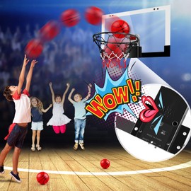 TREYWELL Indoor Basketball Hoop Boys Gifts for Teens and Adults Door Room Basketball Hoop Mini Hoop with Electronic Scoreboard, 3 Balls and Batteries Basketball Toys for 8 9 10 11 12