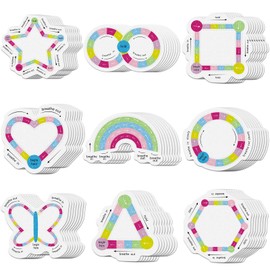 Gersoniel 72 Pcs Anxiety Sensory Stickers Mental Health Stickers Fidget Textured Toys Tactile Adhesive Calm Relief Items for School Counselor Classroom Desk(Cute Color,Breathe Style)