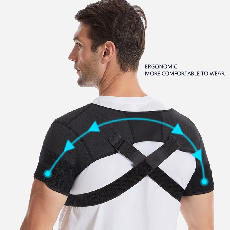 Double Shoulder Support Brace Adjustable Sweat Wicking Prevent Injuries Shoulder