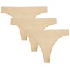 Balanced Tech Women's Seamless Thong Panties 3-Pack - Nude -