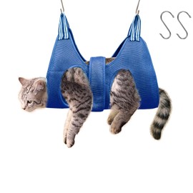 MSMUOEZ Cat and Dog Grooming Hammock with Safety Belt for Nail Clipping、Grooming,Cat Bathing Bag for cat Nail Trimming,Cat Claw Care Bag, Dog Grooming Harness（S,Be Sure to Check The Size Chart）