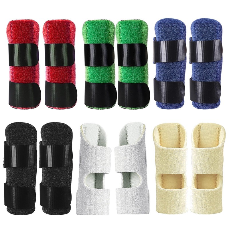 【4個入り】ポタオ指の固定器、指のサポート、指の包帯、指のプロテクター、指の切断保護、6色、ワンサイズ全ての指に適応、大人男女兼用 (レッド)