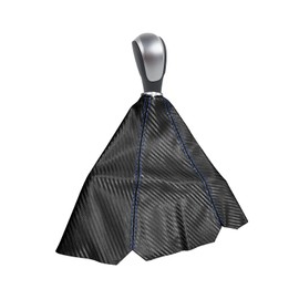 povtii Car Shift Knob Dust Cover, Leather Shifter Lever Knob Boot Protector, Dustproof Gear Shift Cover for Most Manual/Automatic Vehicles, Interior Decor Car Accessories (Carbon Blue)