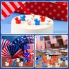 DTOFOOT 80 Pcs Patriotic Mini Resin Ducks,Independence Day Duck Figurines