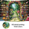 Fairy Library Backdrop,Magic Bookshelf Garden Reading Theme Party Banner,Enchanted Forest