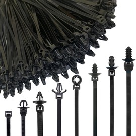 240Pcs Push Mount Cable Zip Tie,Nylon Self Locking Cable Strap,8 Most Popular Sizes,Heavy Duty Self-Locking UV Resistant Wire Ties - For Indoor,Construction,Electronic and Auto