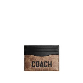 COACH Men's Card Case in Signature Canvas Graphic, Tan Multi, One Size