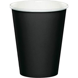 Club Pack of 240 Jet Black Disposable Paper Hot and Cold Party Tumbler Cups 9 oz.