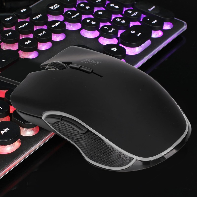 Gaming-Maus, Tragbare Ergonomische Kabelgebundene Maus mit USB-Kabel, 4 Farben Hintergrundbeleuchtung