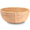 Decorasian Fruit Basket Braided Round Rattan Fruit Bowl Large Bread