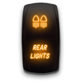 Rear Lights (1) - Orange - Laser Etched 5-Pin Double Pole Single Throw Maintained ON-Off DPST Toggle Switch 20A 12V