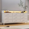 WODRAWER White Dresser for Bedroom with 9 Drawers, Long Dresser