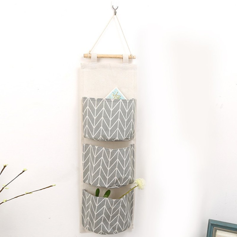 3 Pockets Storage Bag, Hanging Storage Pockets, Wall Door Closet