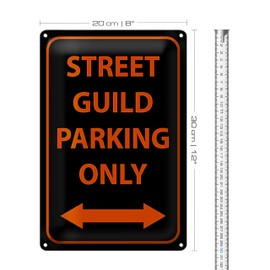 Street Guild Parking Only | Metallschild | Parkplatzschild | 20 cm x 30 cm