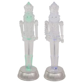 Northlight Set of 2 LED Lighted and Musical Nutcracker Christmas Figurines 12.5-Inch