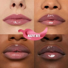 Maybelline New York, Lifter Plump Lip Gloss, Lasting Plump, Heated Formula with Hyaluronic Acid and Chilli Pepper, XL Wand, Vegan Formula, Shade: 002 Mauve Bite