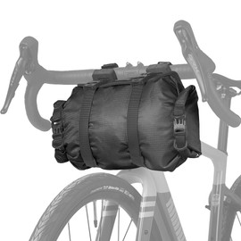 Rhinowalk Bicycle Handlebar Bag 12L Waterproof - With Front Panel, Roll-Top Drybag, Removable Bracket, Shoulder Strap, Bikepacking Bag (Model 9400)